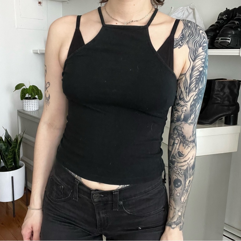 Brandy Melville black halter tank